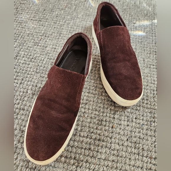 Vince Women's Dark Burgundy Suede Slip-Ons, Size US 9/ EUR 40 - Picture 2 of 14